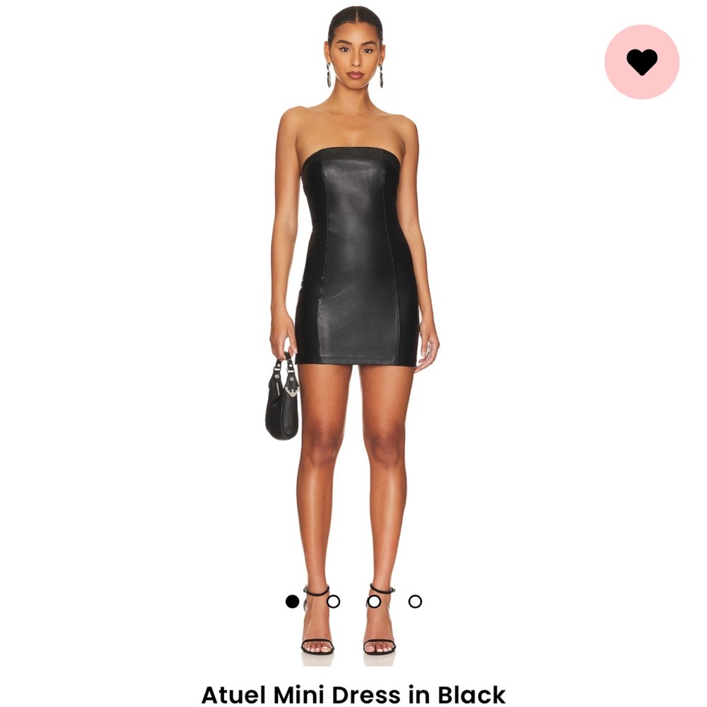 L’Academie Atuel Mini Dress in Black Leather size Medium